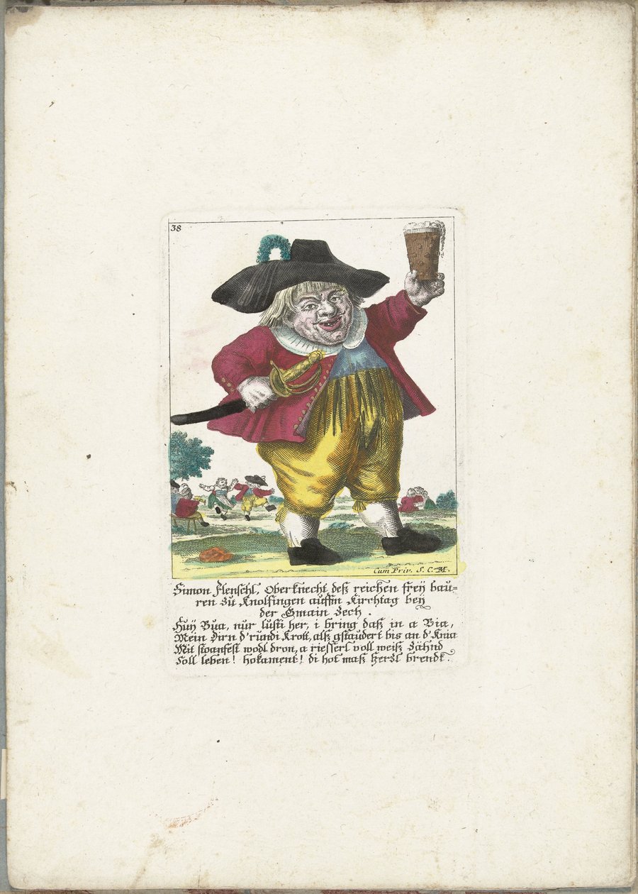 Der Zwerg Simon Flenschl, ca. 1710 von Martin Engelbrecht (attributed to)
