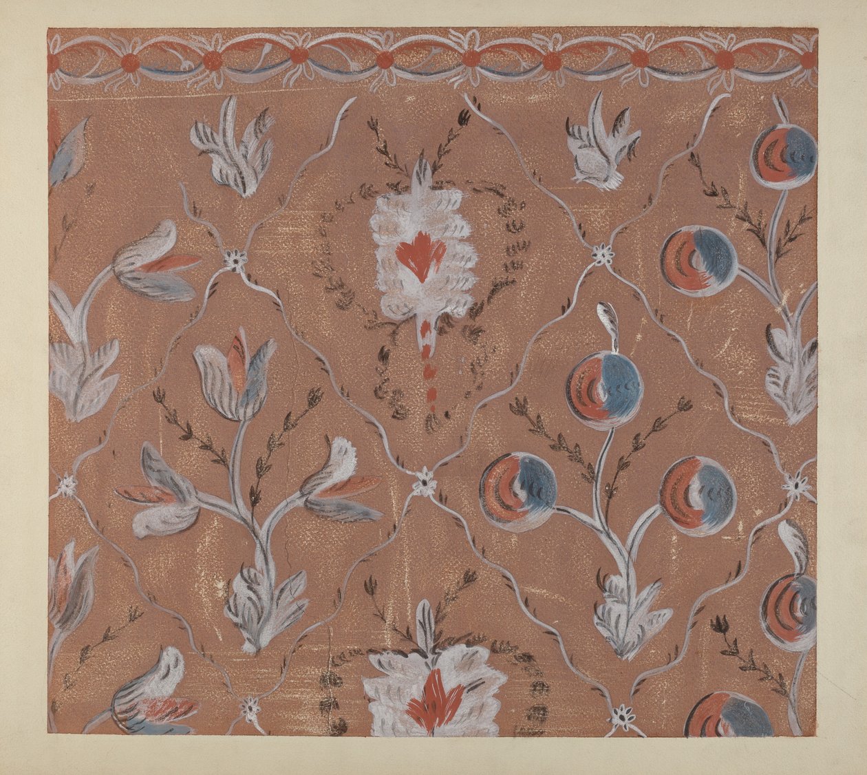 Handbemaltes Wanddetail, ca. 1939 von Martin Partyka