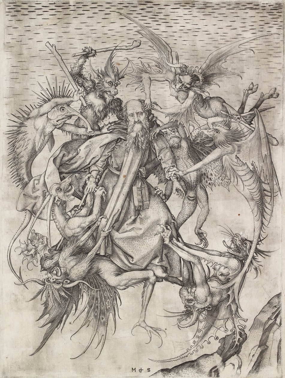 Die Leiden des heiligen Antonius, spätes 15. Jahrhundert von Martin Schongauer