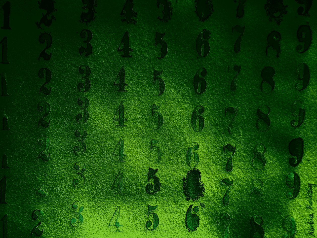 Stempel Zahlen Grün von Martina Konitzky