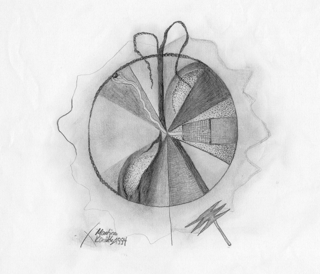 Studie Graphit Rasierapparat Baum (Hommage an Joseph Beuys) von Martina Konitzky