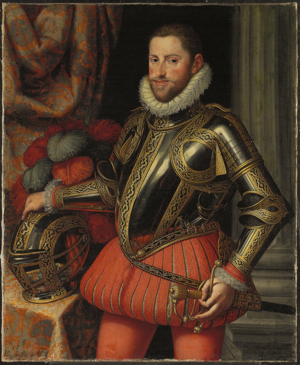 Porträt von Erzherzog Ernst von Österreich, Dreiviertellänge, in Rüstung, ca. 1580 von Martino Rota