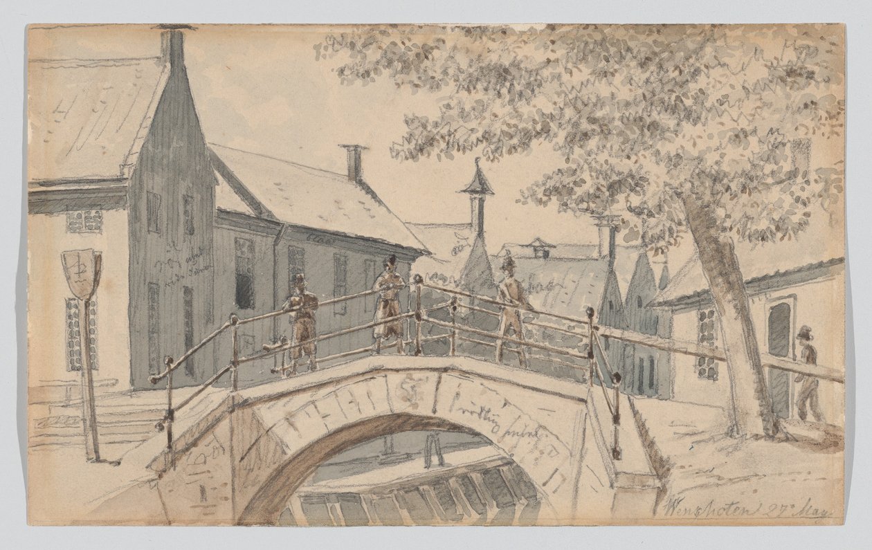 Eine Brücke über einen Kanal in Winschoten von Martinus Rørbye