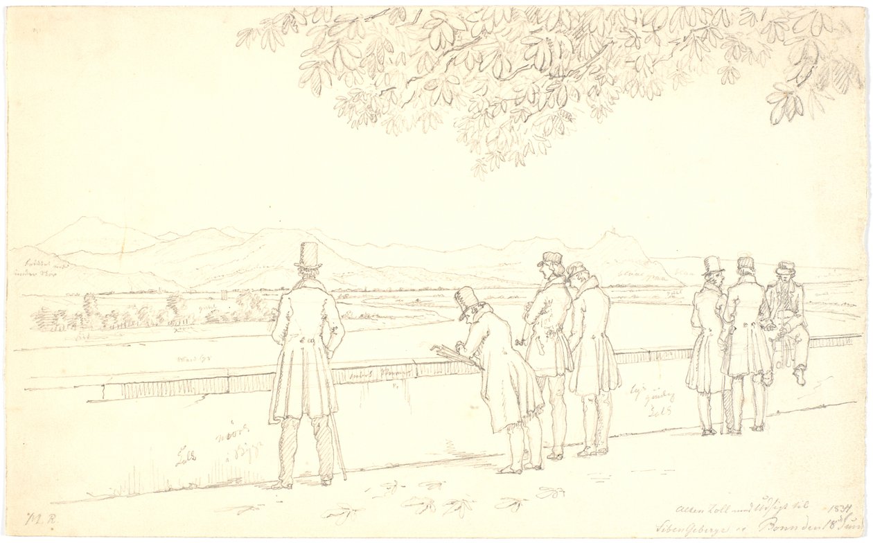 Alter Zoll mit Aussicht auf das Siebengebirge von Martinus Rørbye