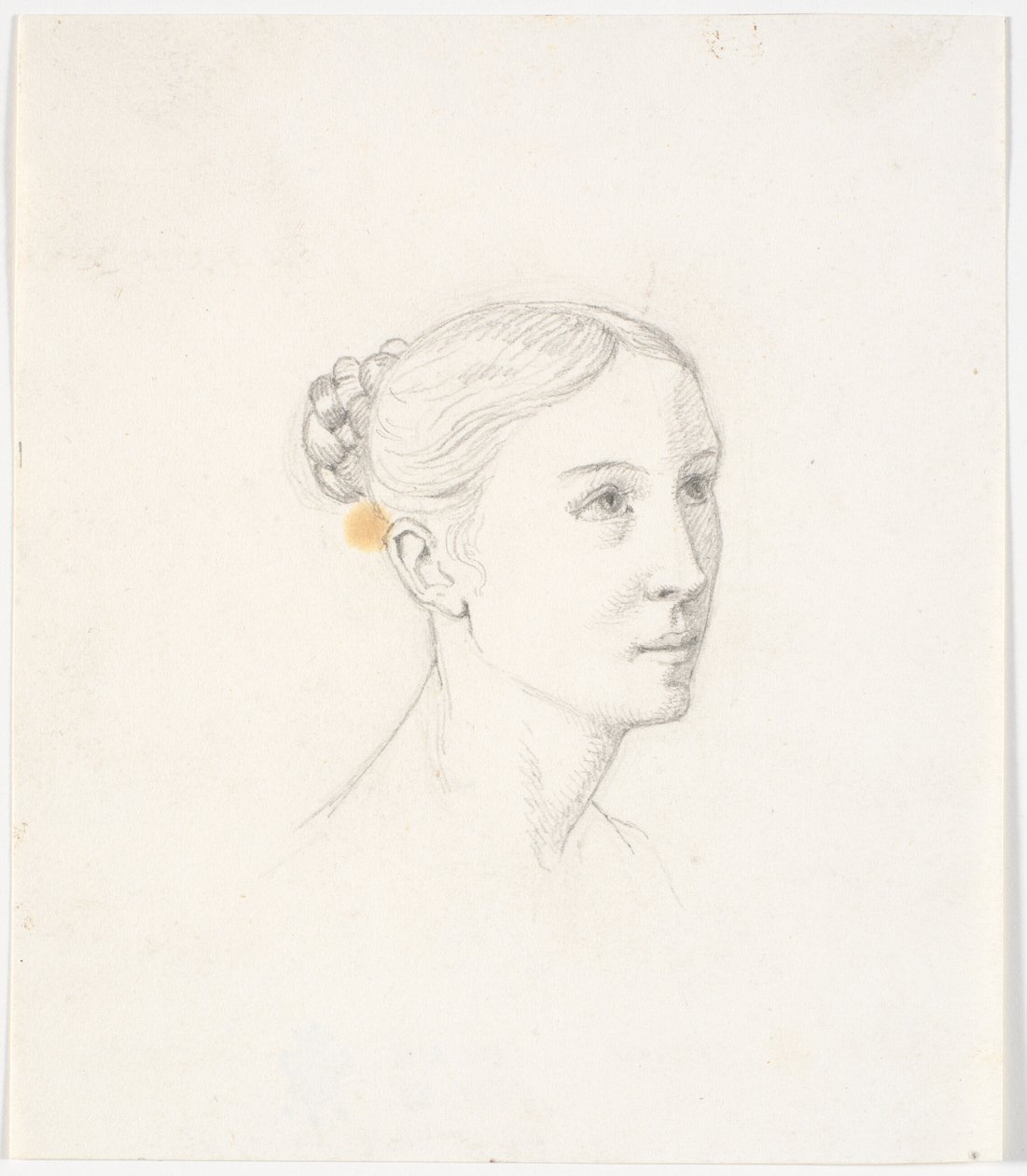 Frauenkopf im 3/4 Profil nach rechts von Martinus Rørbye