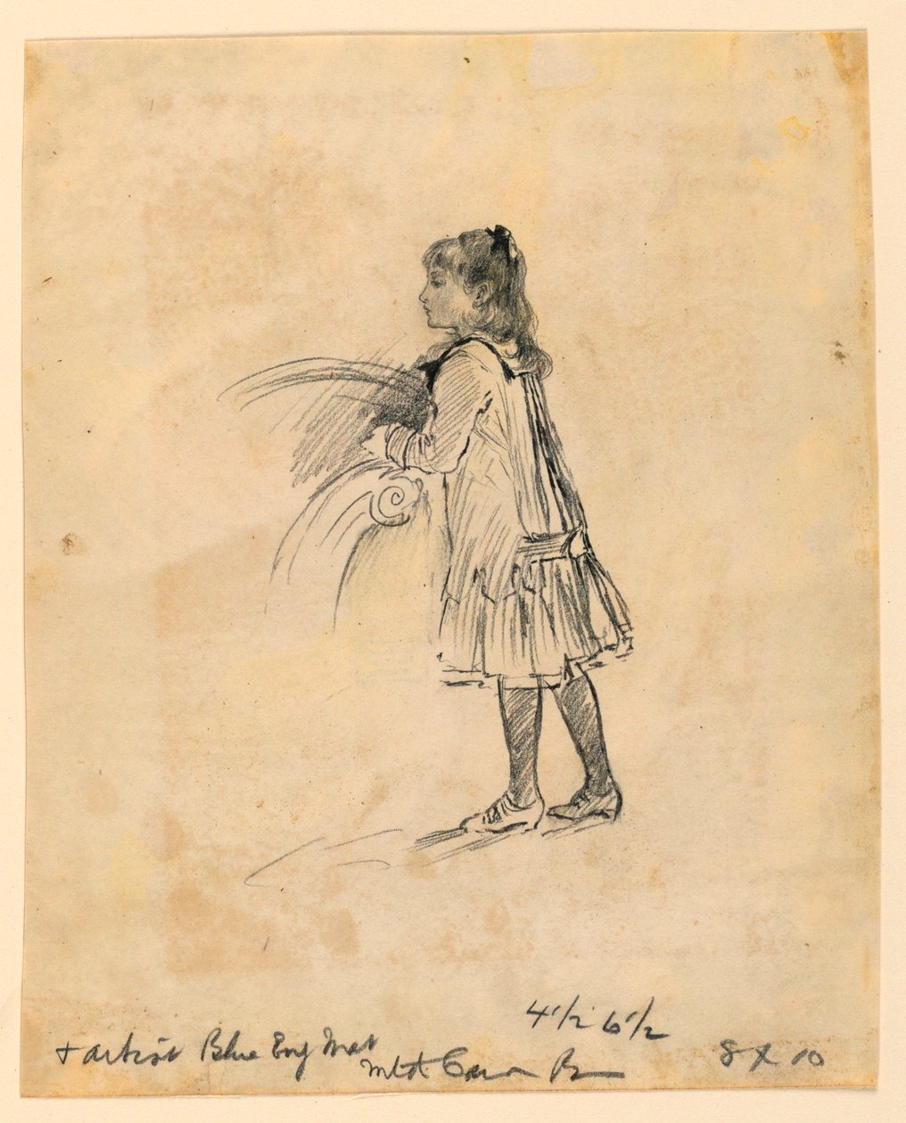 Zeichnung, Marian Hague als Kind, 1883 von Mary A. Hallock Foote