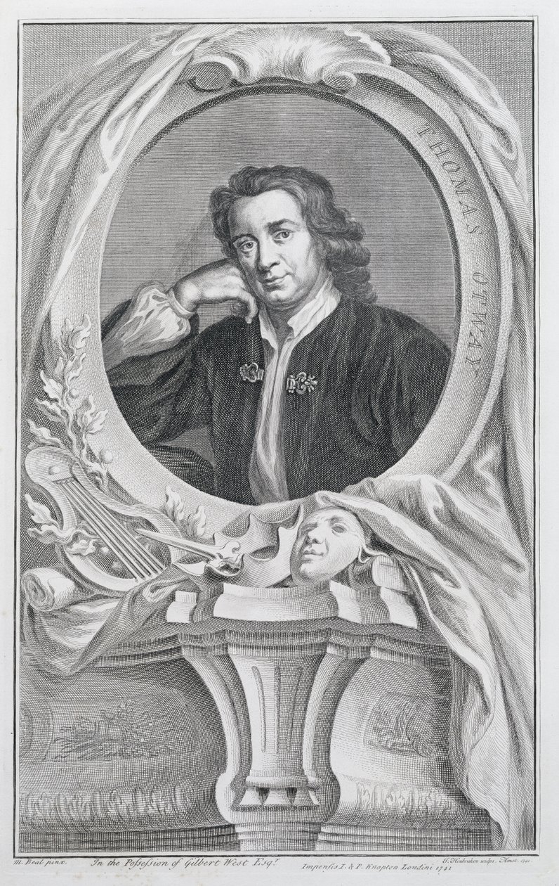 Thomas Otway, graviert von Jacobus Houbraken, Amsterdam, 1741 von Mary Beale
