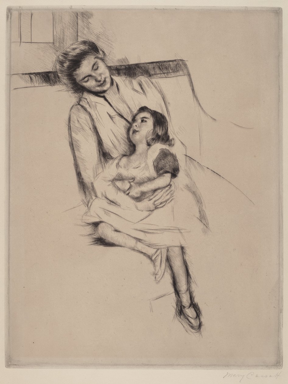 Reine und Margot auf einem Sofa sitzend (Nr. 2) von Mary Cassatt