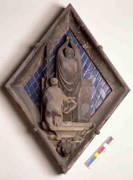 Die Eucharistie, Reliefkachel vom Campanile von Maso di Banco