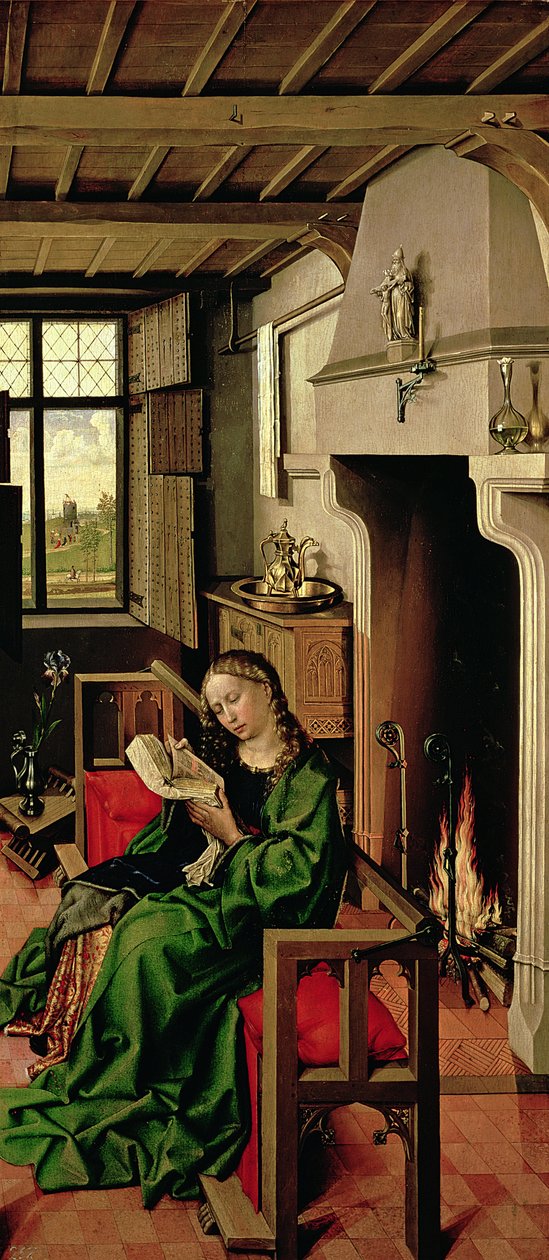St. Barbara vom rechten Flügel des Werl-Altars, 1438 von Master of Flémalle