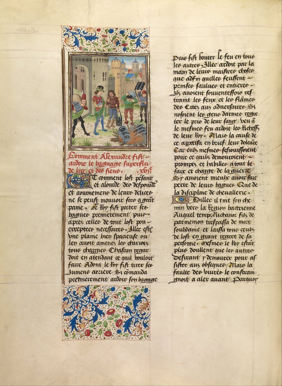 Alexander befiehlt die Zerstörung des überschüssigen Gepäcks seiner Armee von Master of Jardin