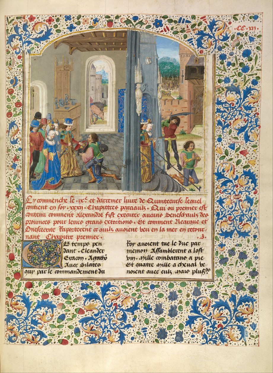 Orsines überreicht Alexander ein Geschenk und die Hinrichtung von Orsines von Master of Jardin