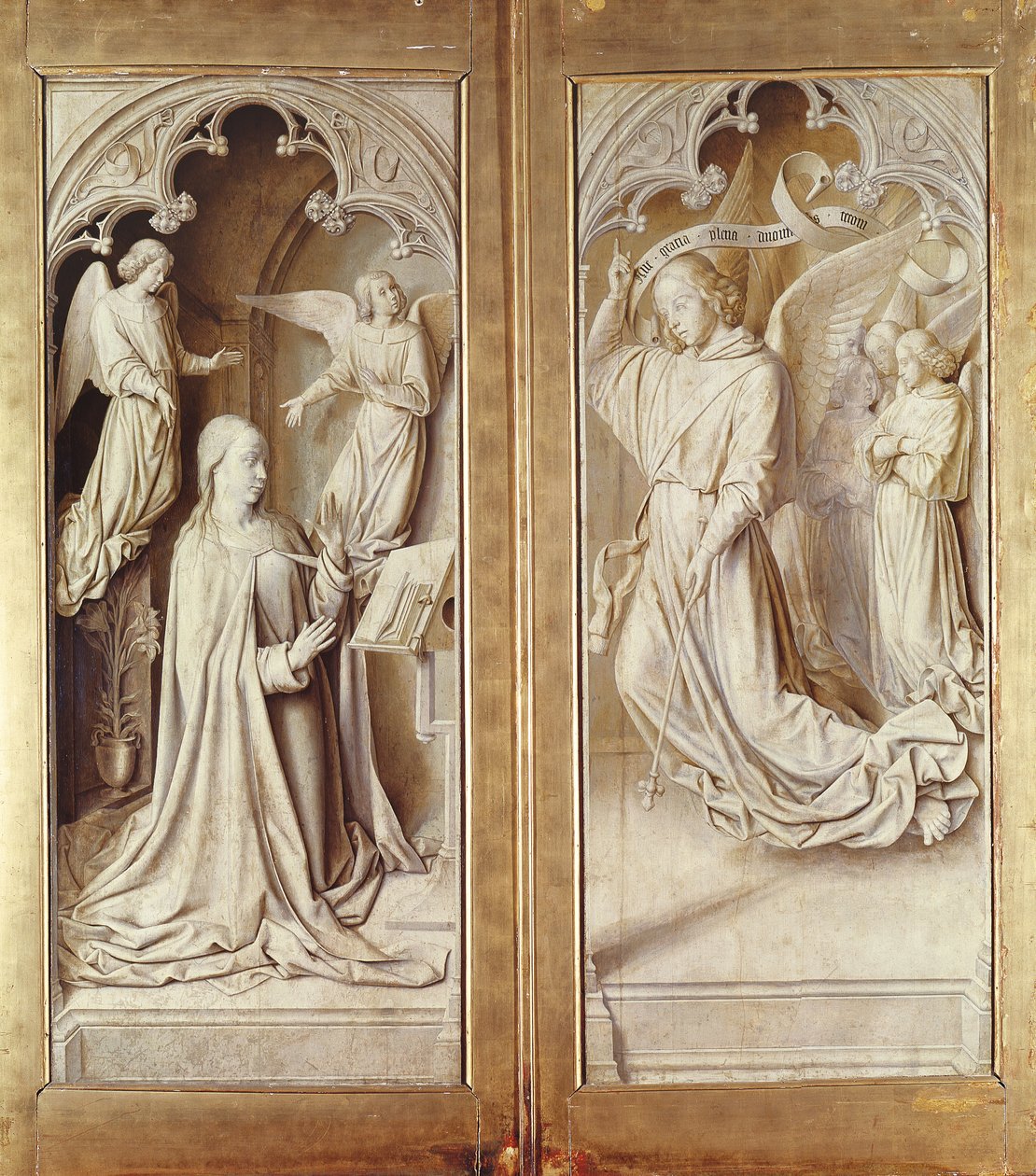 Die Verkündigung, vom Bourbon-Altarbild, ca. 1498 von Master of Moulins
