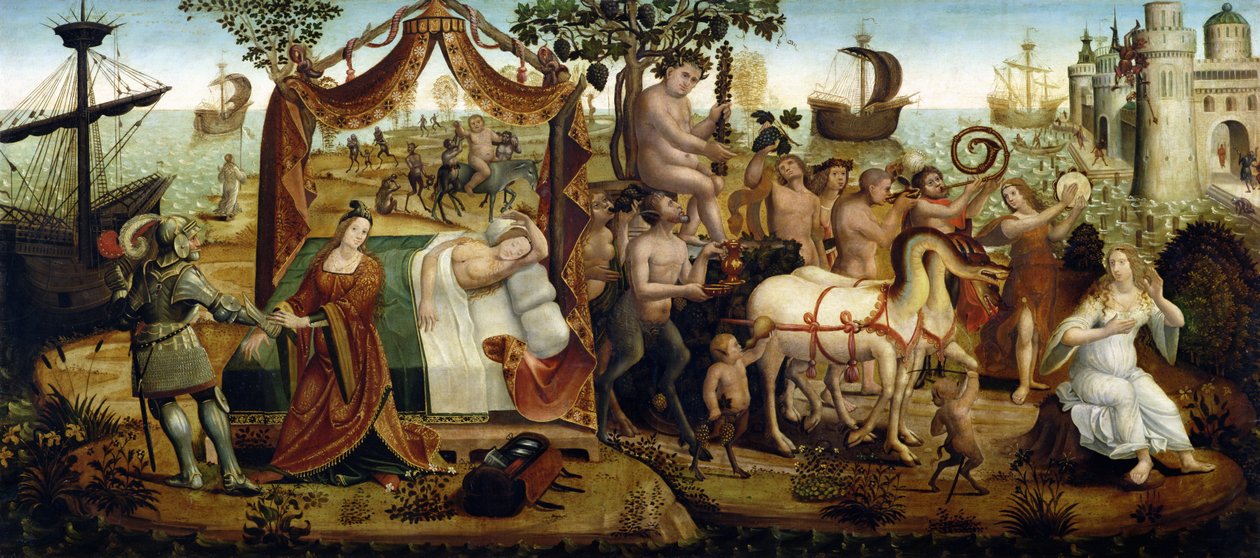 Ariadne auf Naxos, aus der Geschichte von Theseus von Master of the Campana Cassoni