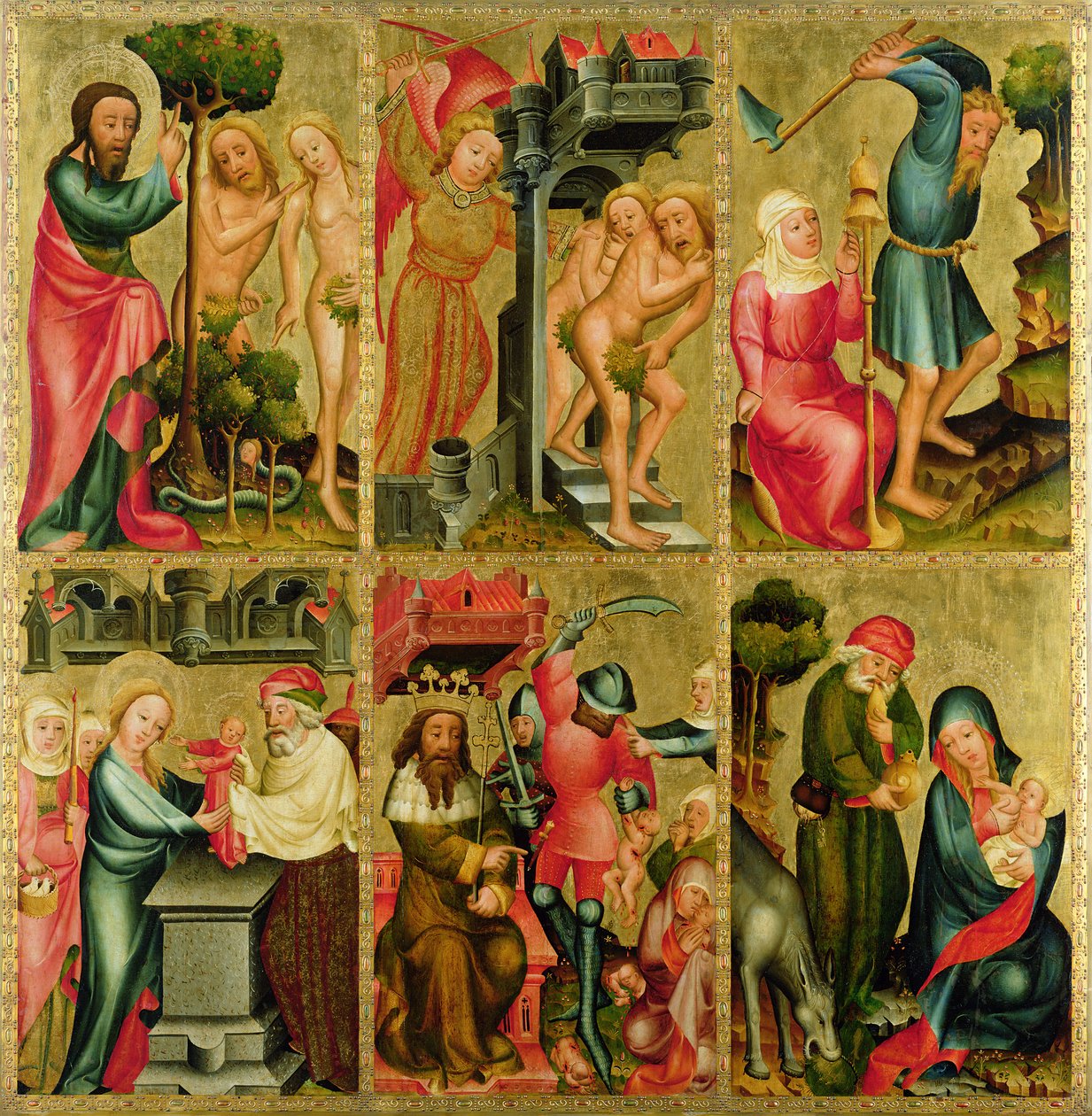 Rechter Flügel des Hochaltars von St. Peter in Hamburg, der Grabower Altar, 1383 von Master Bertram of Minden