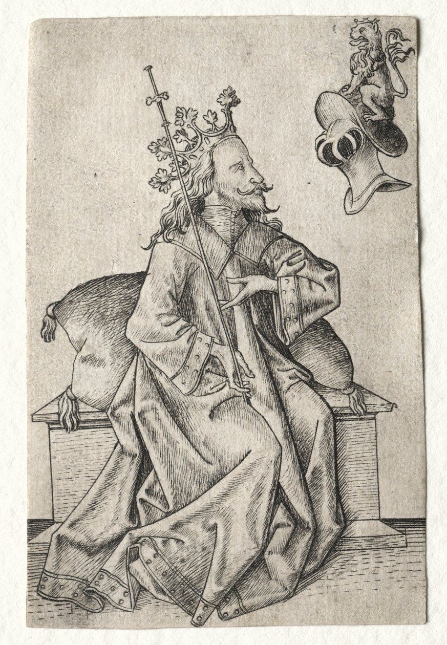 Die kleinen Spielkarten: Zweites Set: Helme: Spielkarte mit König und Helm von Master ES