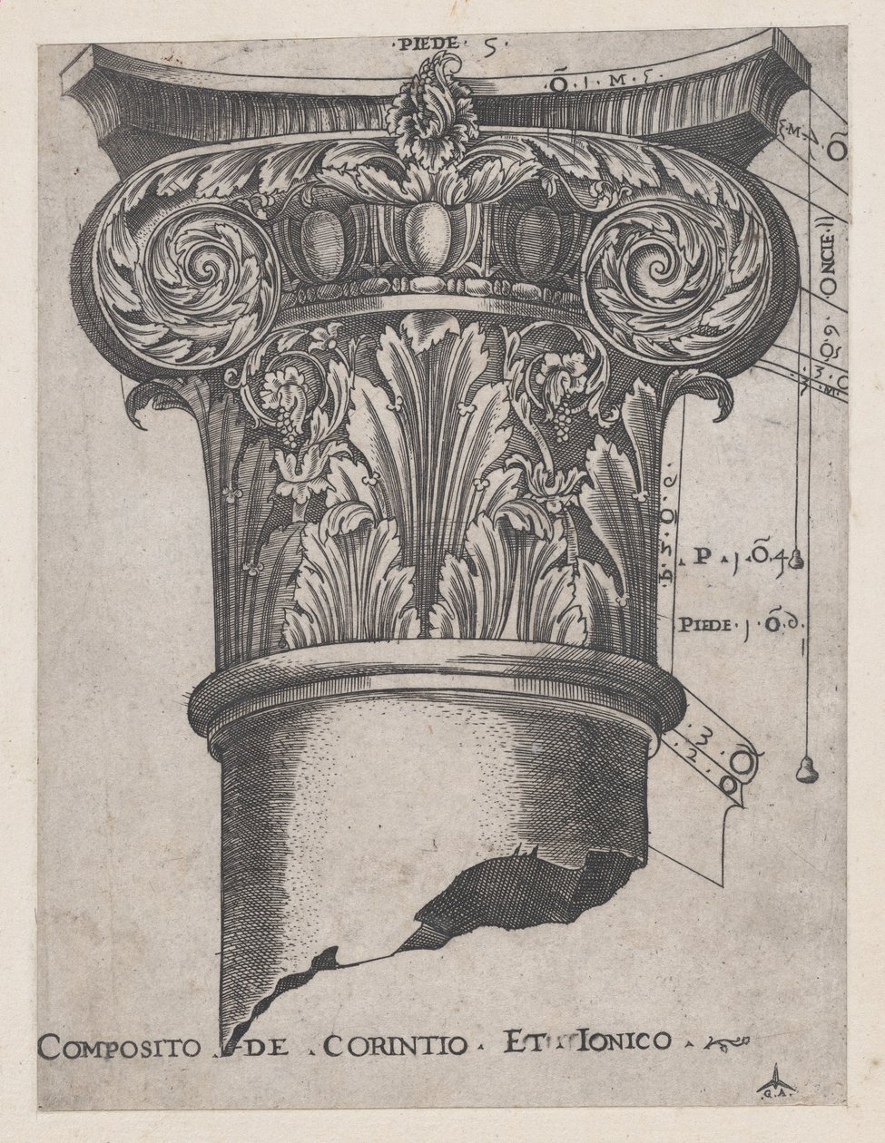 Speculum Romanae Magnificentiae: Komposit aus korinthischen und ionischen, ca. 1537 von Master GA