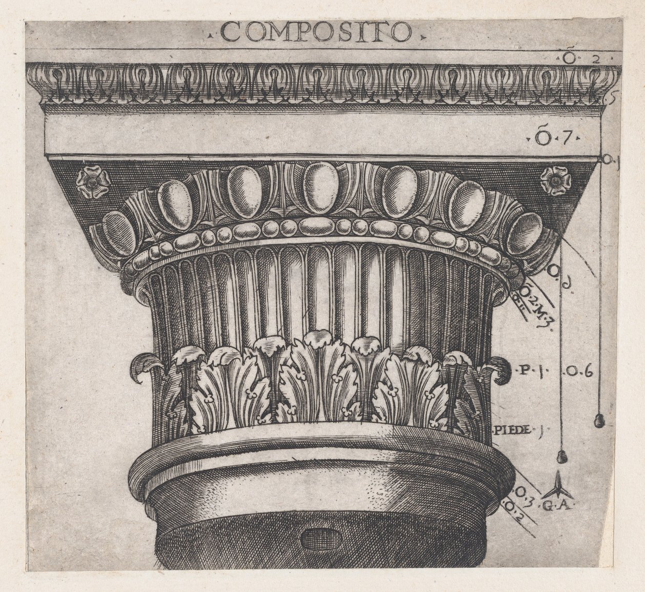 Speculum Romanae Magnificentiae: Ionisches Kapitell von Master GA