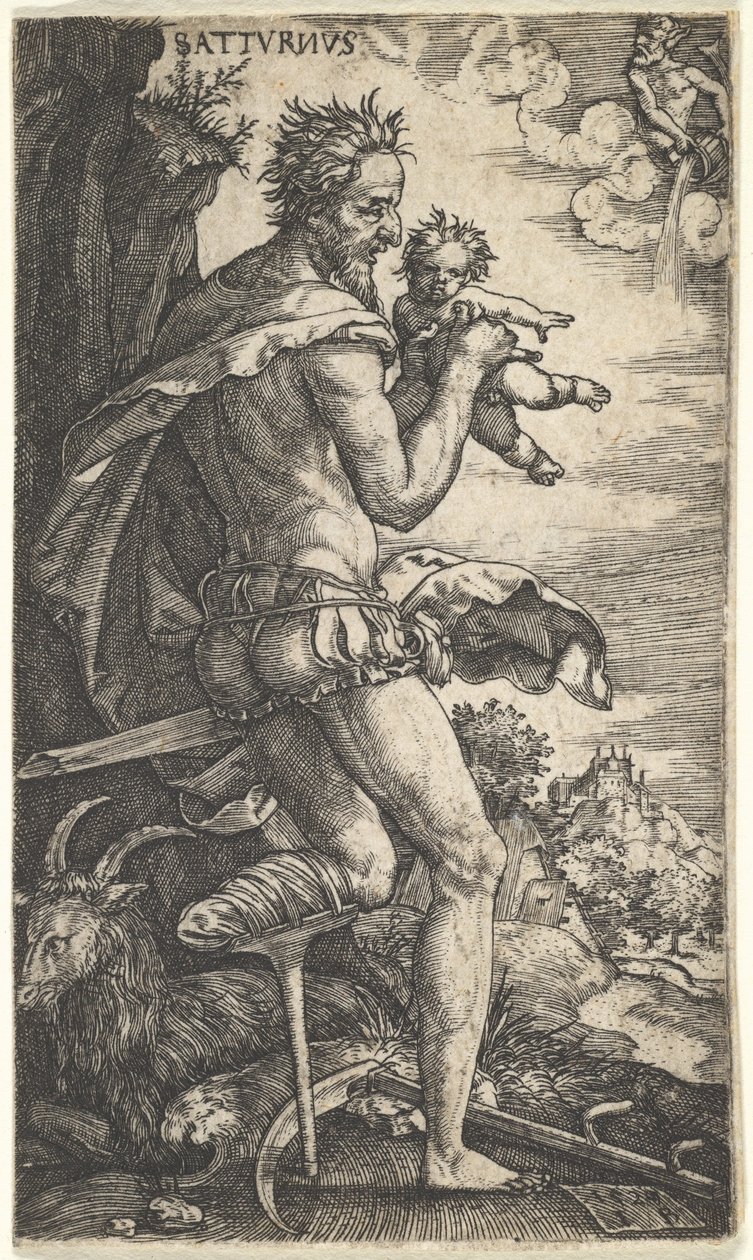 Saturn, aus Die Götter, die über die Planeten herrschen, 1525 von Master I.B.