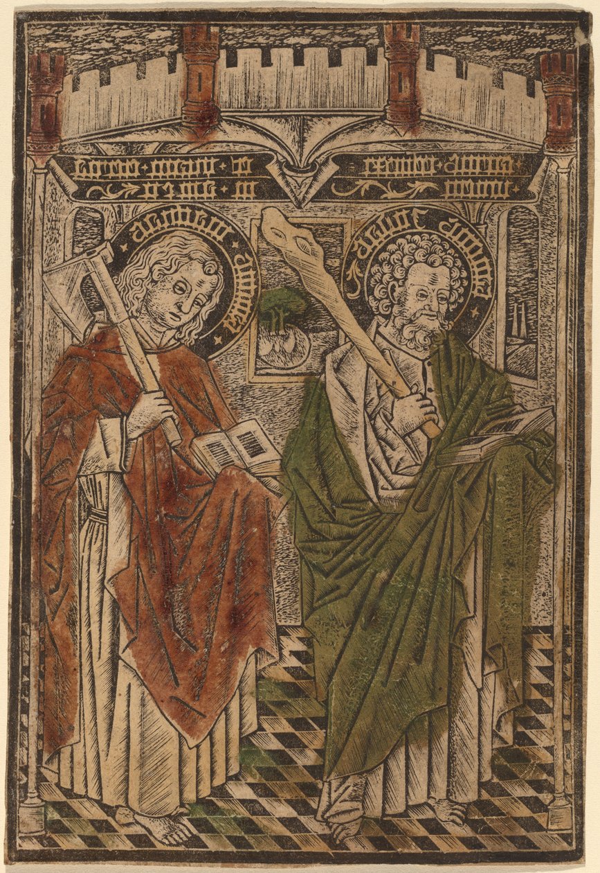 Heiliger Matthias und Heiliger Judas mit Artikeln aus dem Credo von Master d