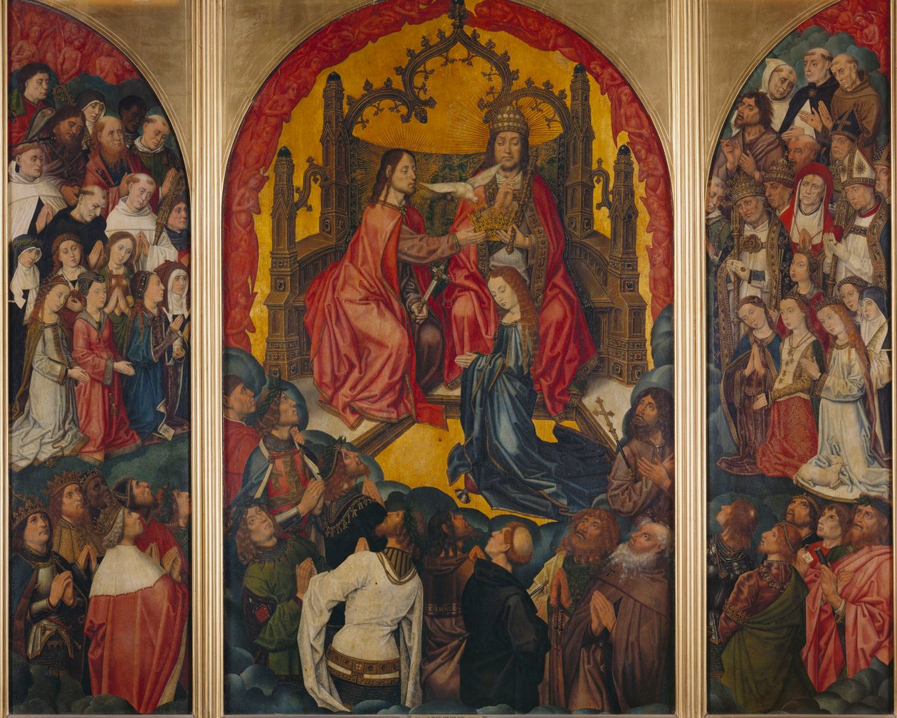 Triptychon: Die Krönung der Jungfrau von Master of 1499