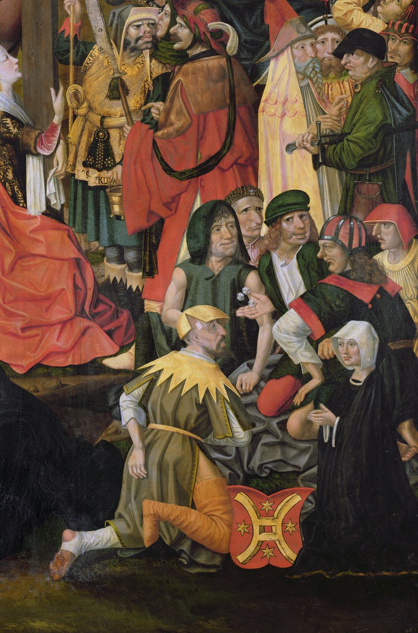Die Soldaten losen um die Kleider Christi, Detail von der Kreuzigung, ca. 1500 von Master of Hamburg