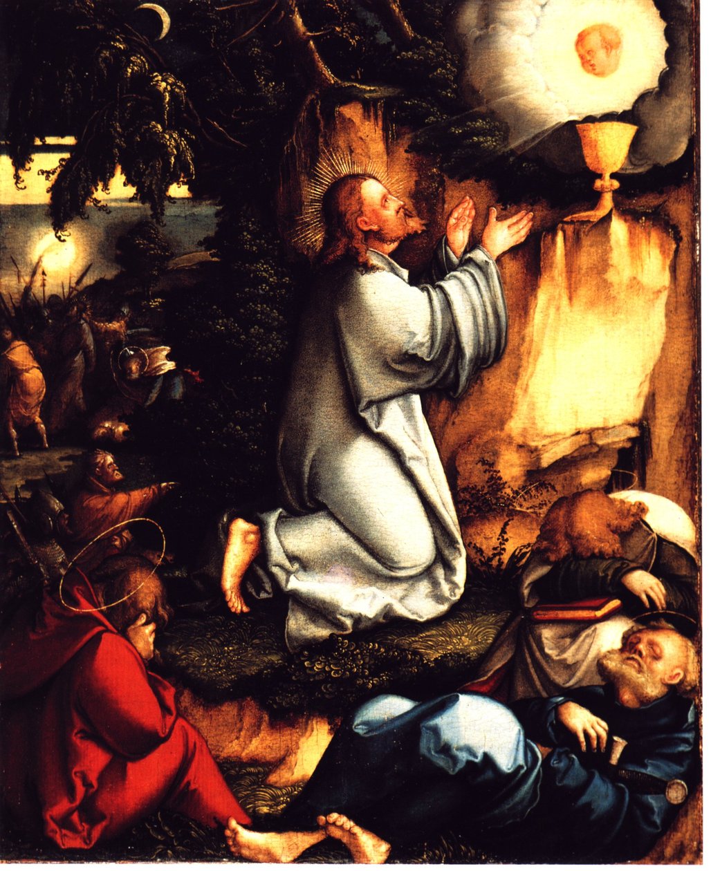 Christus am Ölberg und die Gefangennahme Christi von Master of Messkirch
