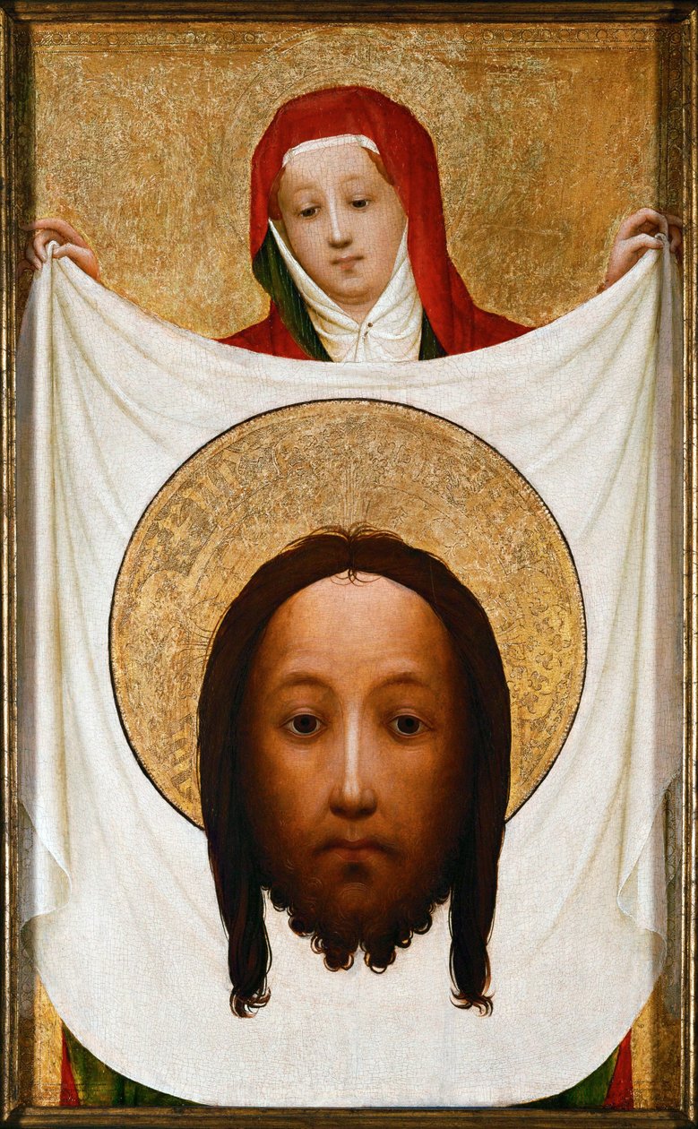 Heilige Veronika mit dem Schweißtuch Christi von Master of Saint Veronica