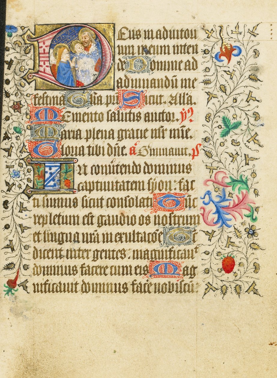 Initiale D: Die Darstellung im Tempel von Master of Sir John Fastolf