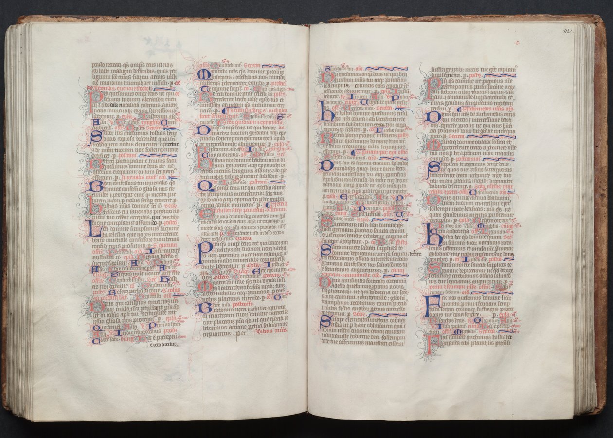 Das Gotha Missale: Fol. 111v, Text, ca. 1375 von Master of the Boqueteaux