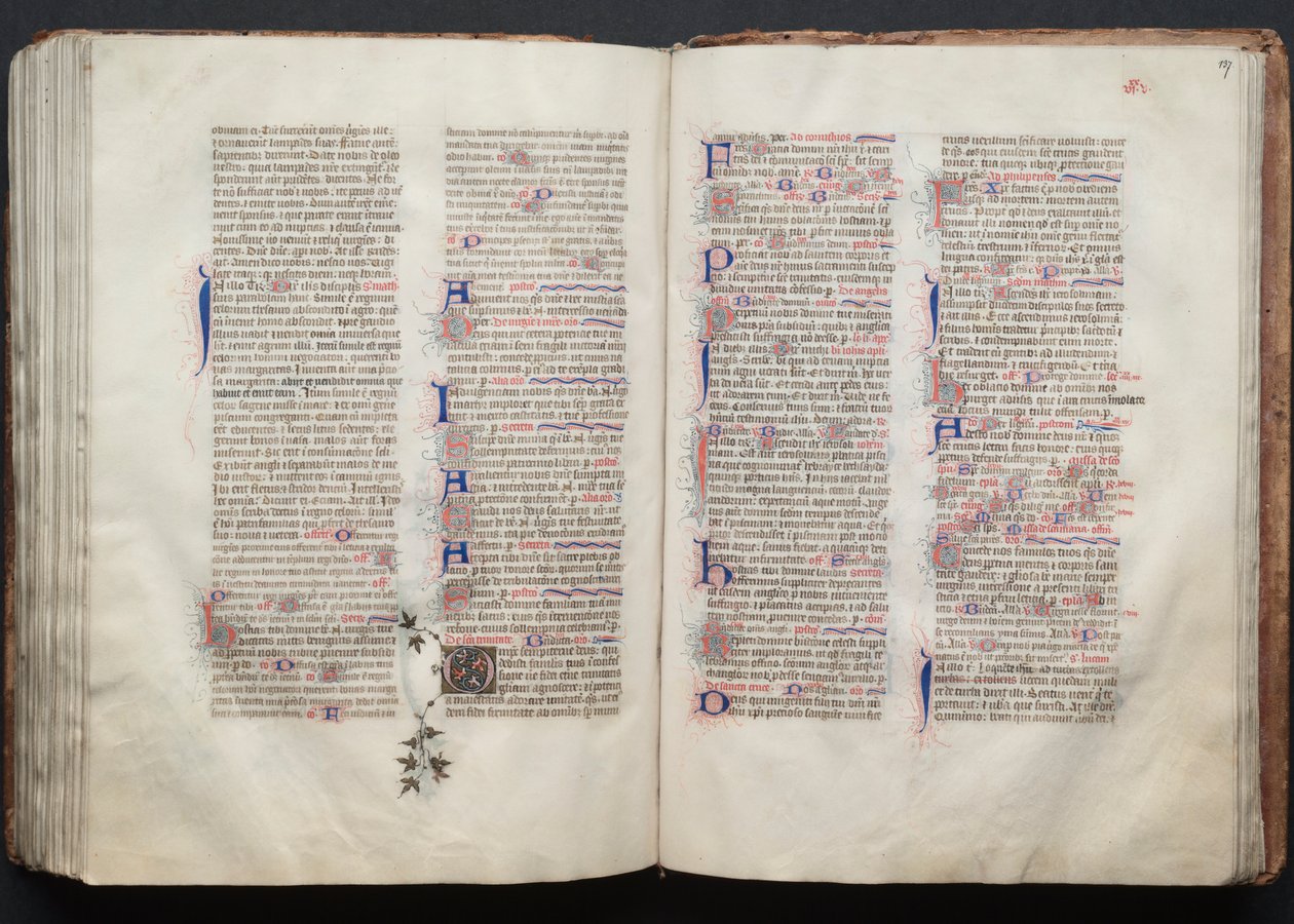 Das Gotha Missale: Fol. 137r, Text, ca. 1375 von Master of the Boqueteaux