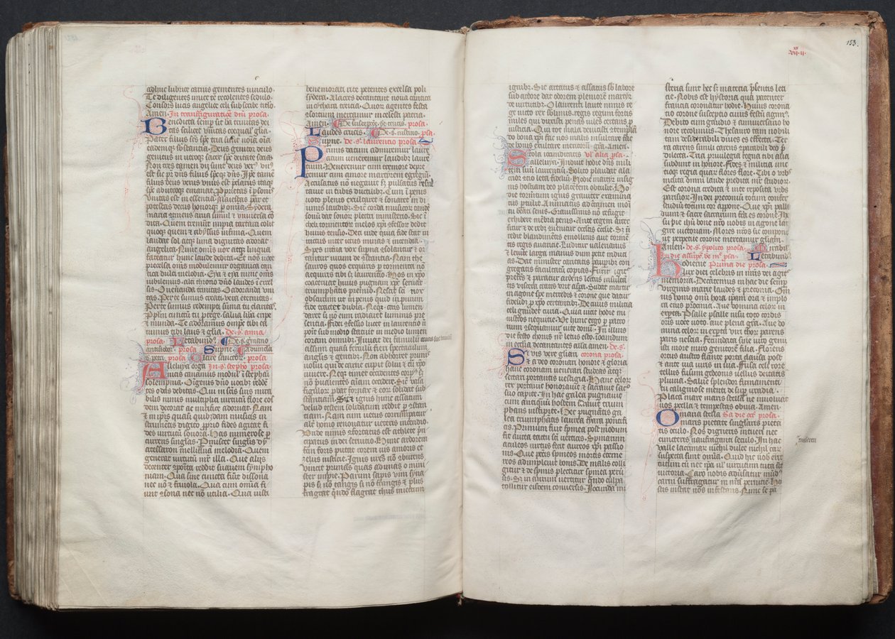 Das Gotha Missale: Fol. 153r, Text (ca. 1375) von Master of the Boqueteaux