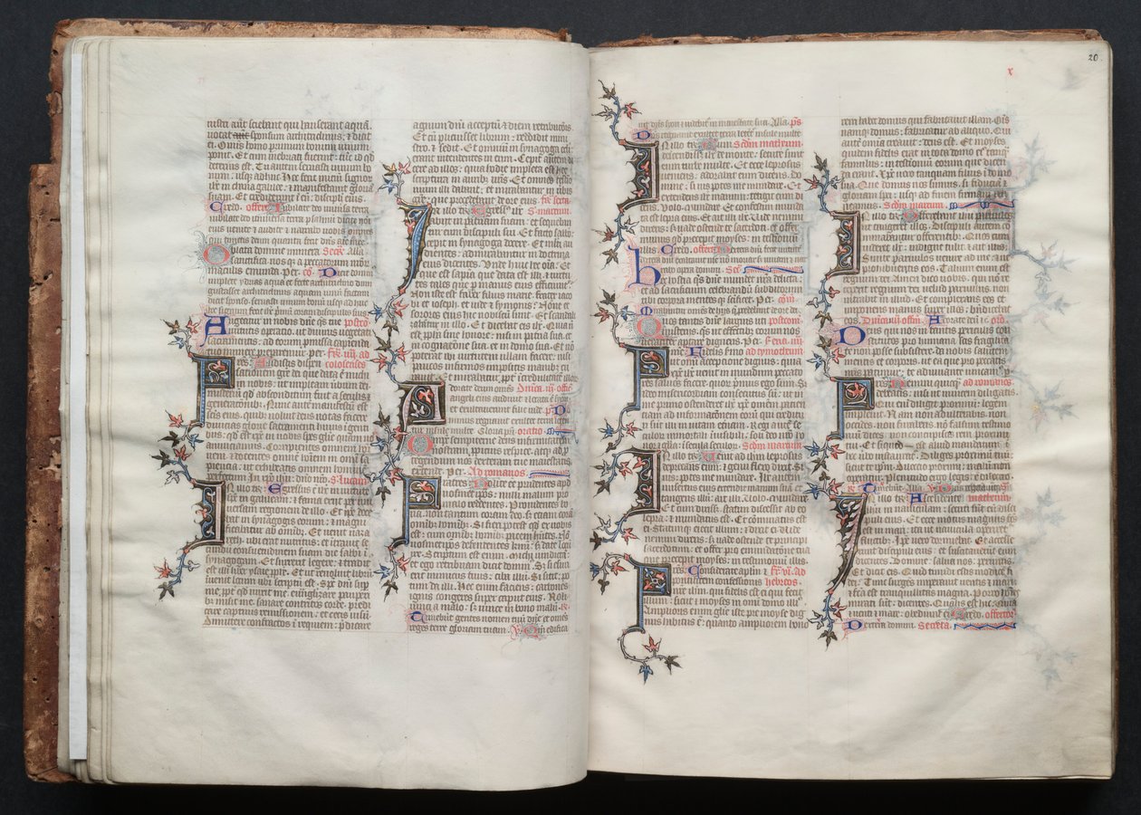 Das Gotha Missale: Fol. 19v, Text, ca. 1375 von Master of the Boqueteaux