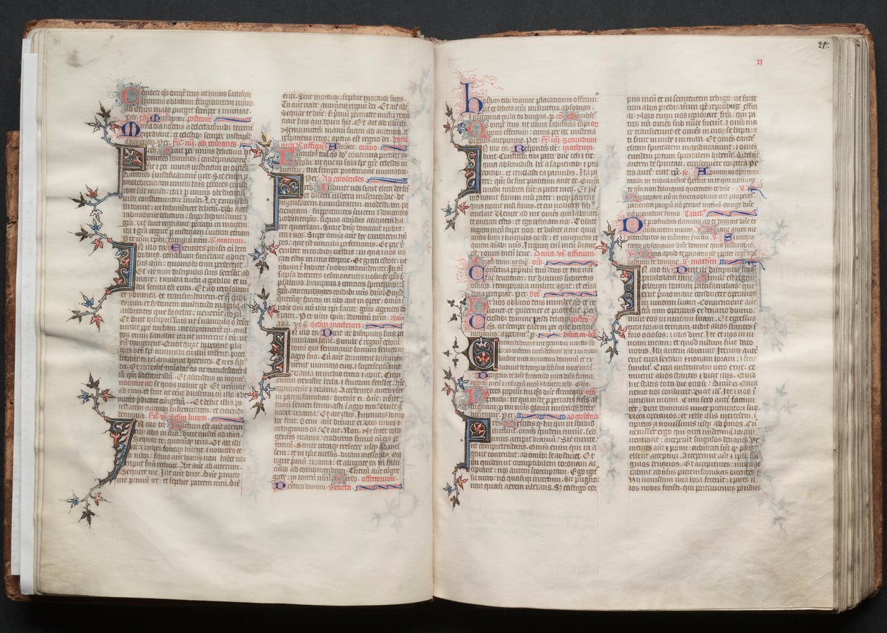 Das Gotha Missale: Fol. 20v, Text, ca. 1375 von Master of the Boqueteaux