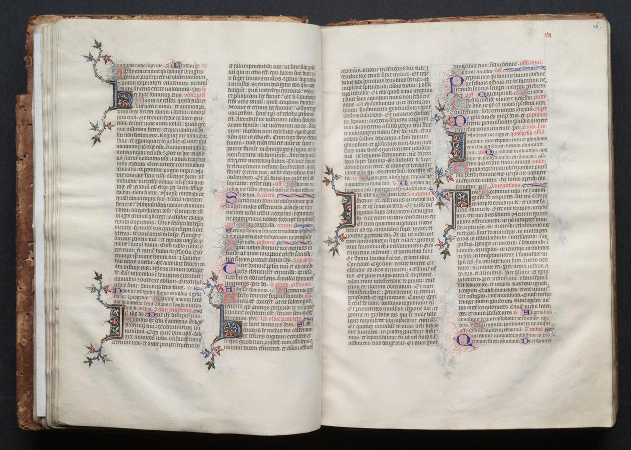 Das Gotha Missale: Fol. 25v, Text, ca. 1375 von Master of the Boqueteaux