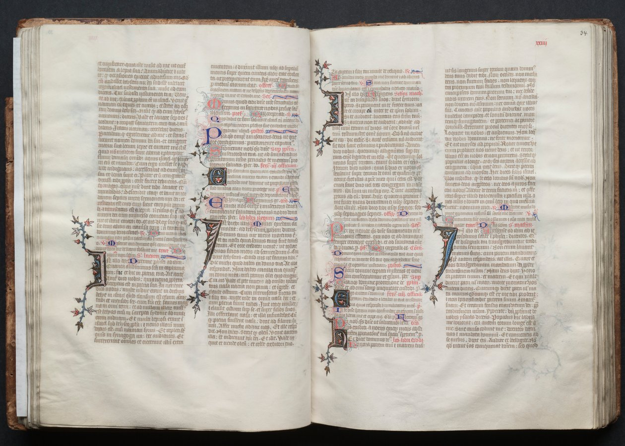 Das Gotha Missale: Fol. 34r, Text, ca. 1375 von Master of the Boqueteaux