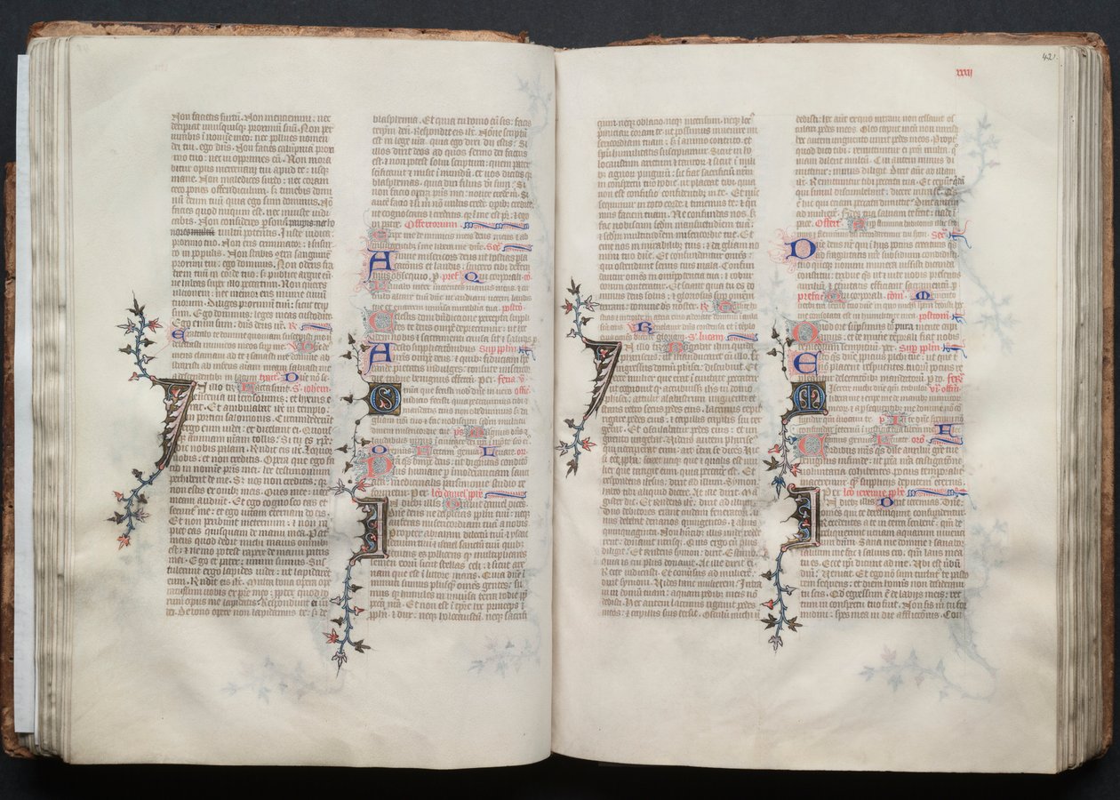 Das Gotha-Missale: Fol. 42r, Text, ca. 1375 von Master of the Boqueteaux