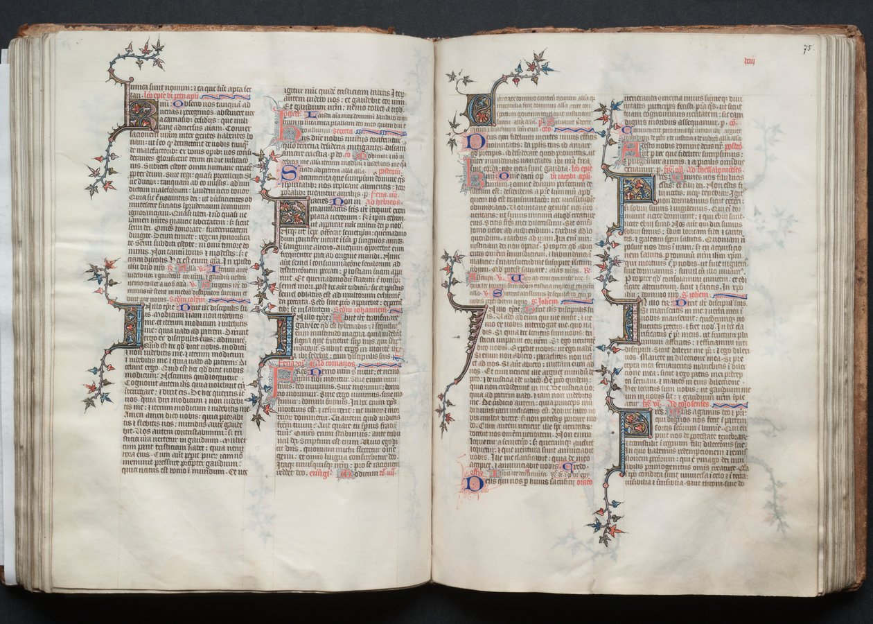 Das Gotha Missale: Fol. 75r, Text, ca. 1375 von Master of the Boqueteaux