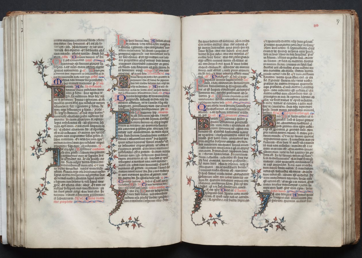 Das Gotha Missale: Fol. 87r, Text, um 1375 von Master of the Boqueteaux