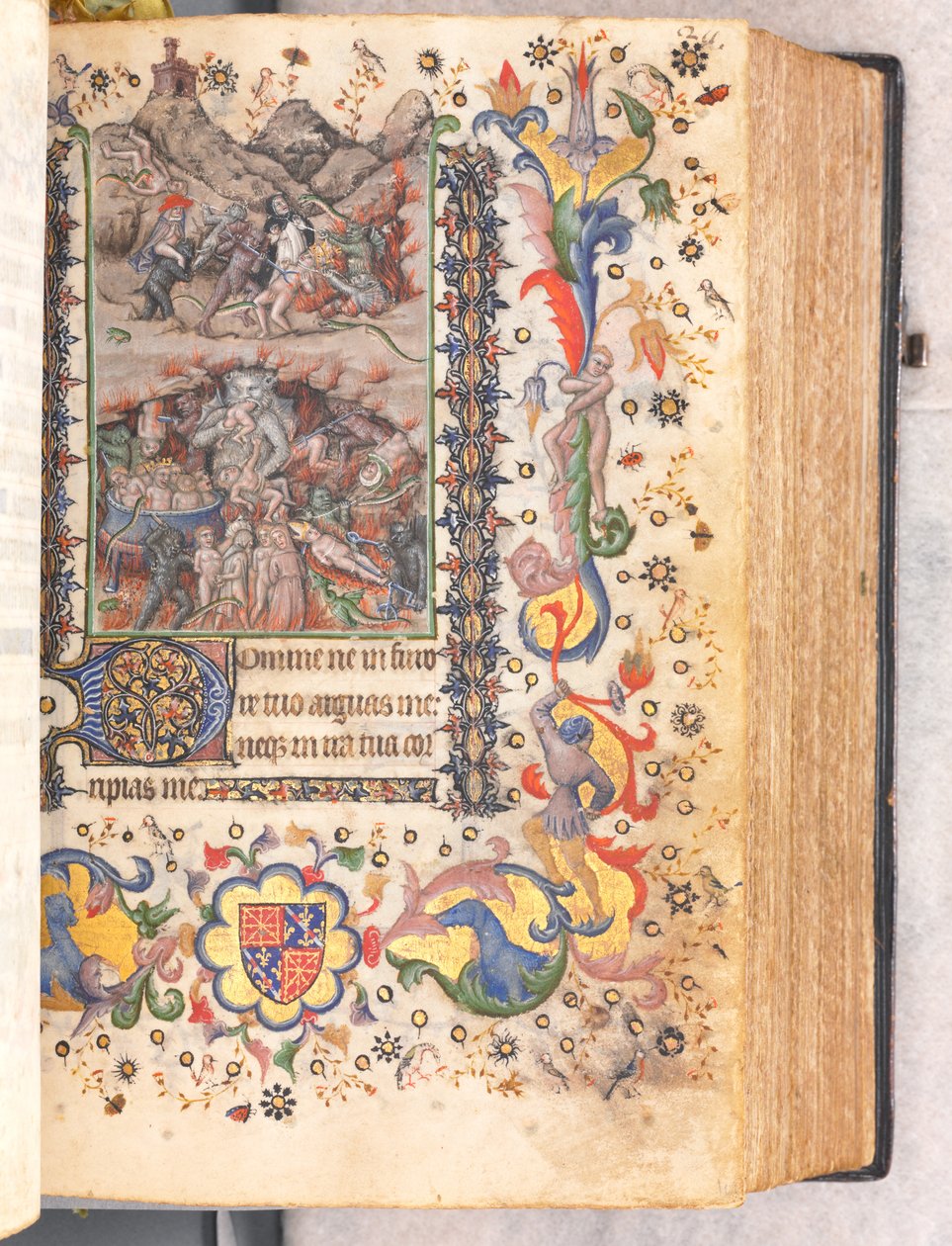 Stundenbuch von Charles dem Edlen, König von Navarra 1361-1425: fol. 106r, Jüngstes Gericht, ca. 1405 von Master of the Brussels Initials and Associates