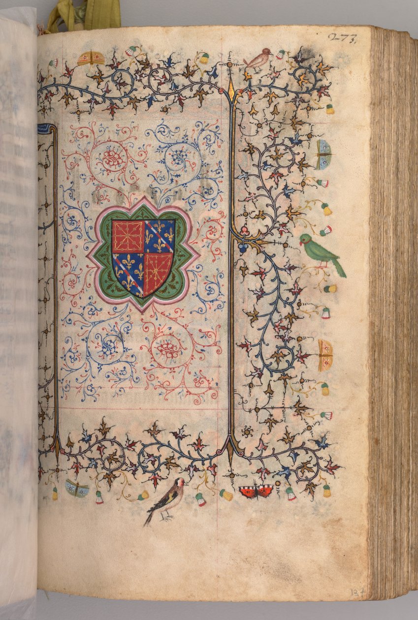 Stunden von Charles dem Edlen, König von Navarra 1361-1425: fol. 137r, Wappen..., um 1405 von Master of the Brussels Initials and Associates