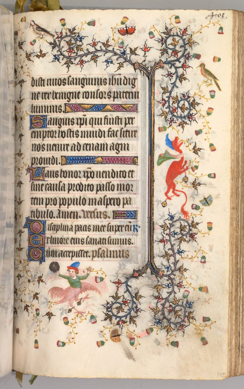 Stundenbuch von Karl dem Edlen, König von Navarra 1361-1425: fol. 195r, Text, ca. 1405 von Master of the Brussels Initials and Associates
