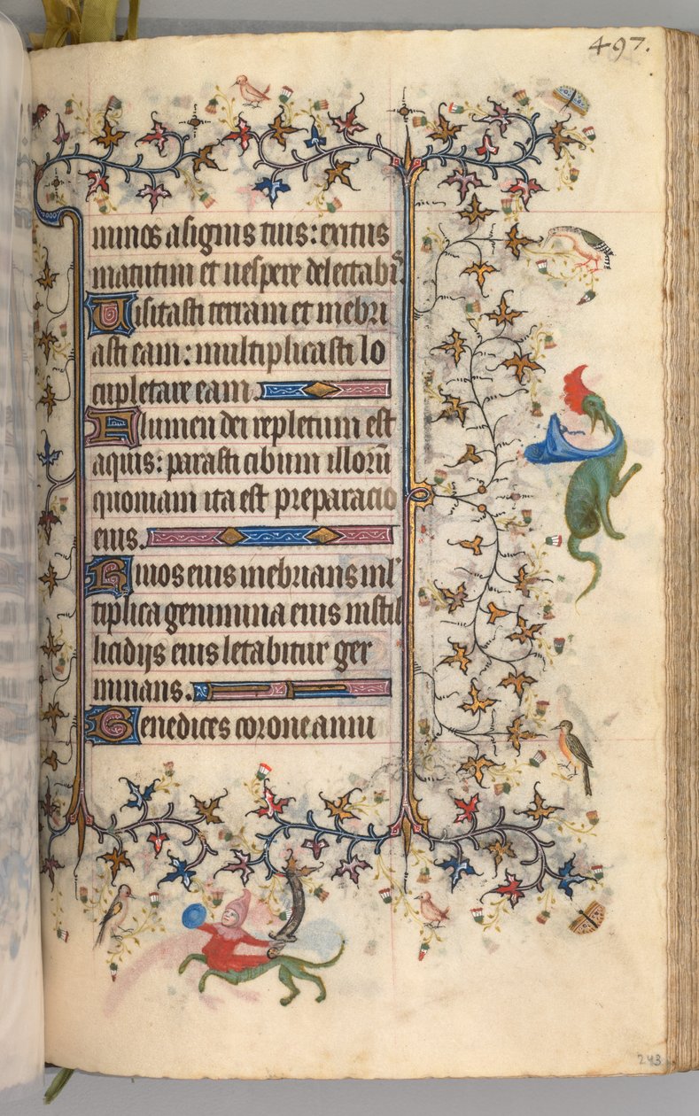 Stundenbuch von Karl dem Edlen, König von Navarra 1361-1425: fol. 243r, Text, ca. 1405 von Master of the Brussels Initials and Associates