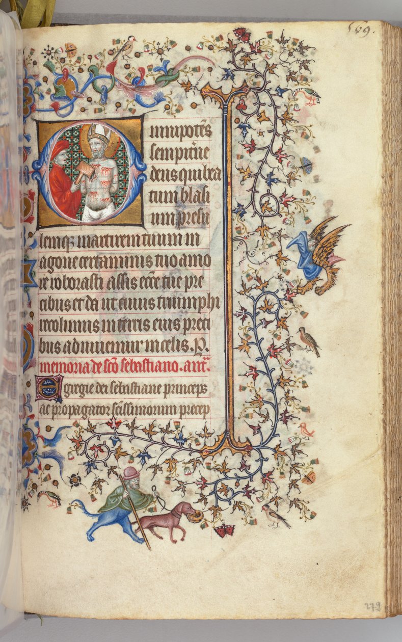 Stundenbuch von Charles dem Edlen, König von Navarra 1361-1425, fol. 279r, St. Basins, ca. 1405 von Master of the Brussels Initials and Associates