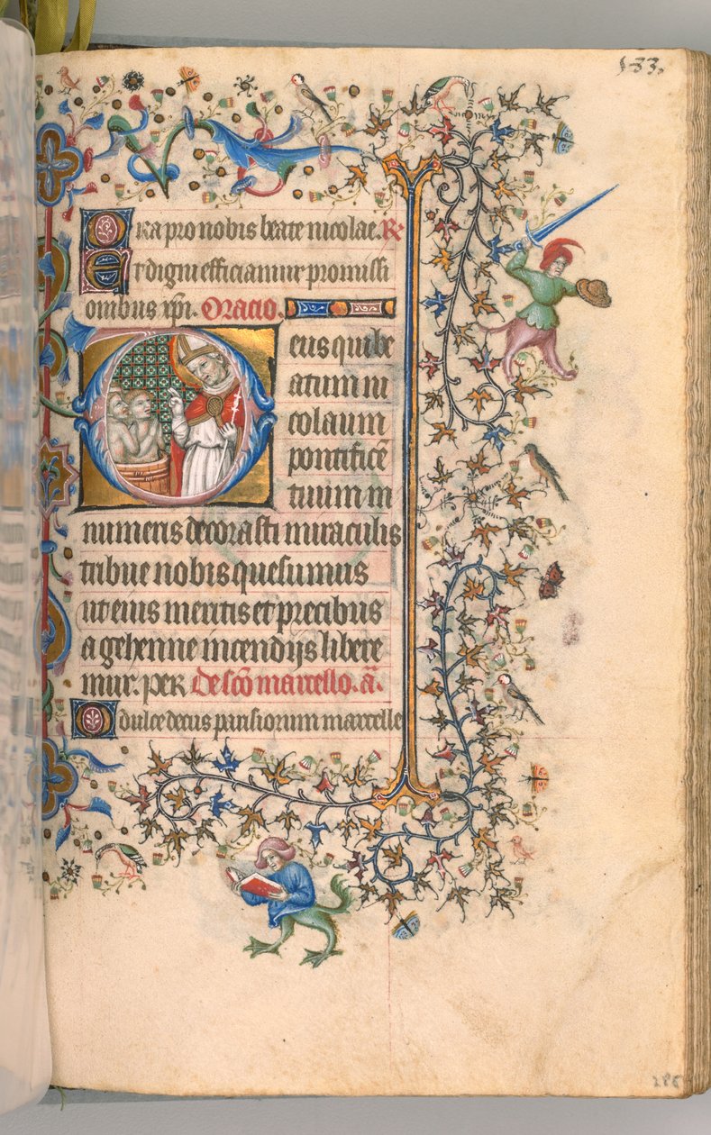 Stundenbuch von Karl dem Edlen, König von Navarra 1361-1425, fol. 2865r, St. Nikolaus, ca. 1405 von Master of the Brussels Initials and Associates