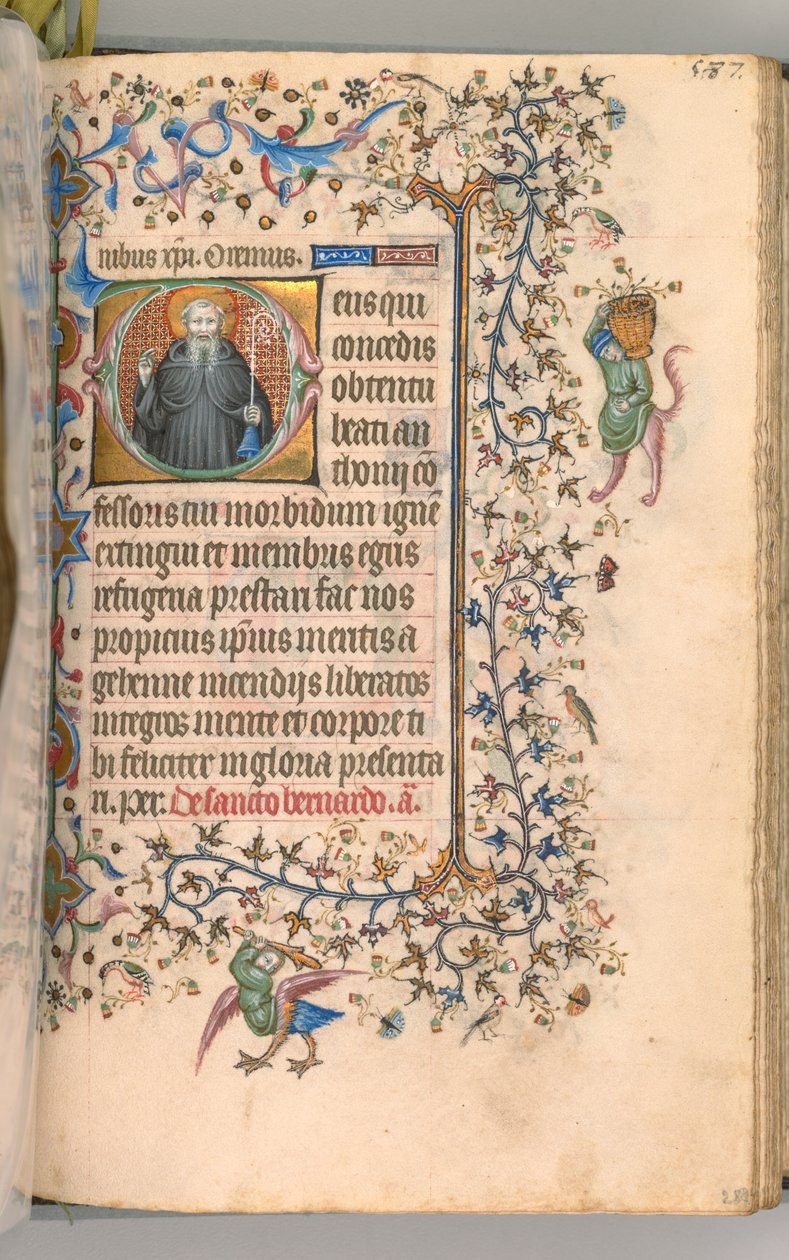 Stundenbuch von Karl dem Edlen, König von Navarra 1361-1425, fol. 288r, St. Antonius von Master of the Brussels Initials and Associates