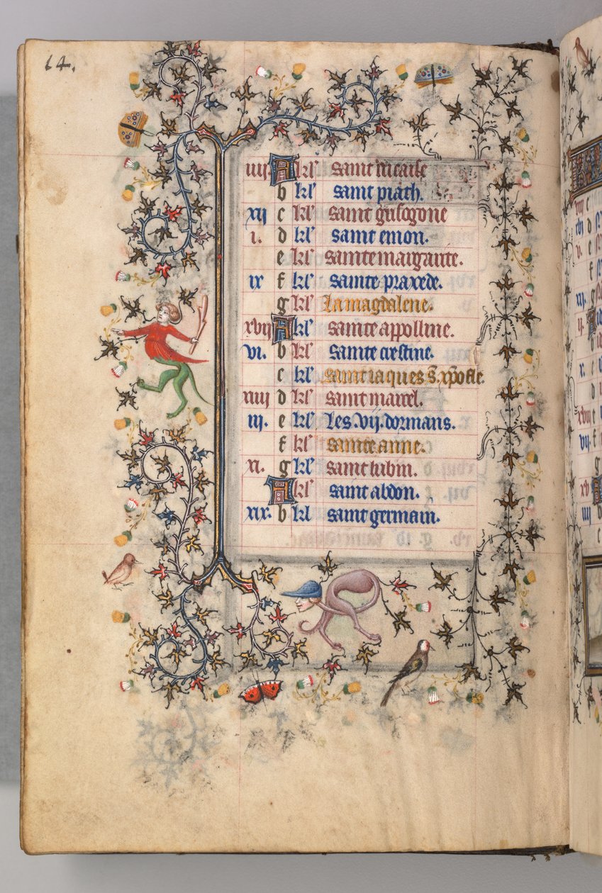 Stundenbuch von Karl dem Edlen, König von Navarra 1361-1425: fol. 7v, Juli, um 1405 von Master of the Brussels Initials and Associates