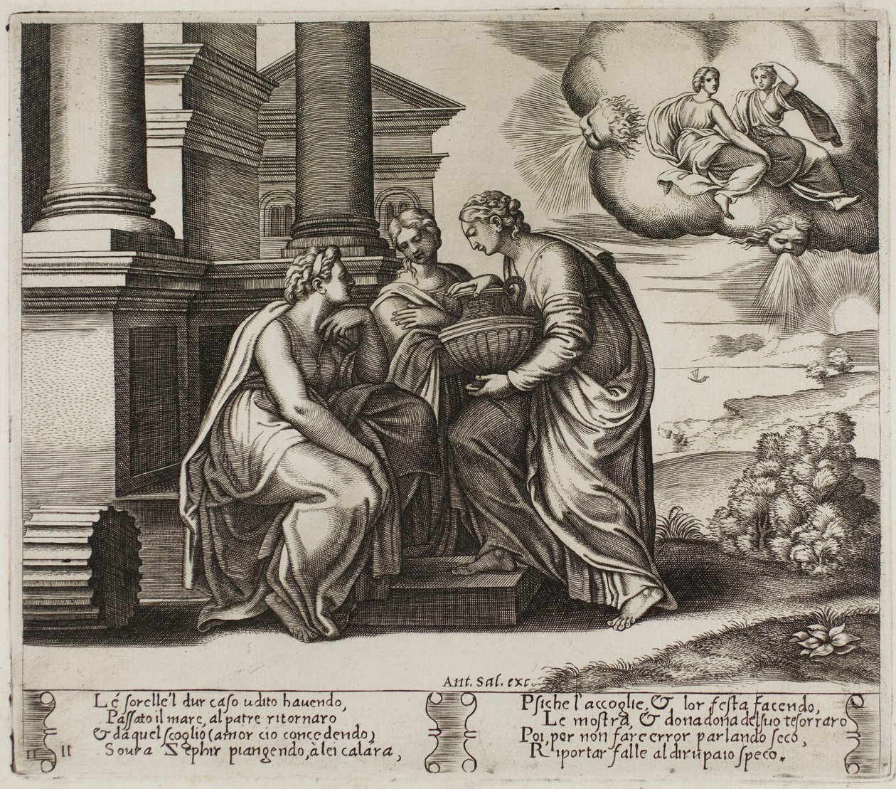Psyche gibt ihren Schwestern Geschenke von Master of the Die