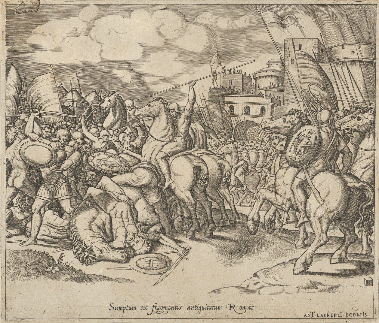 Speculum Romanae Magnificentiae: Der Sieg von Scipio [über Syphax], 16. Jahrhundert von Master of the Die