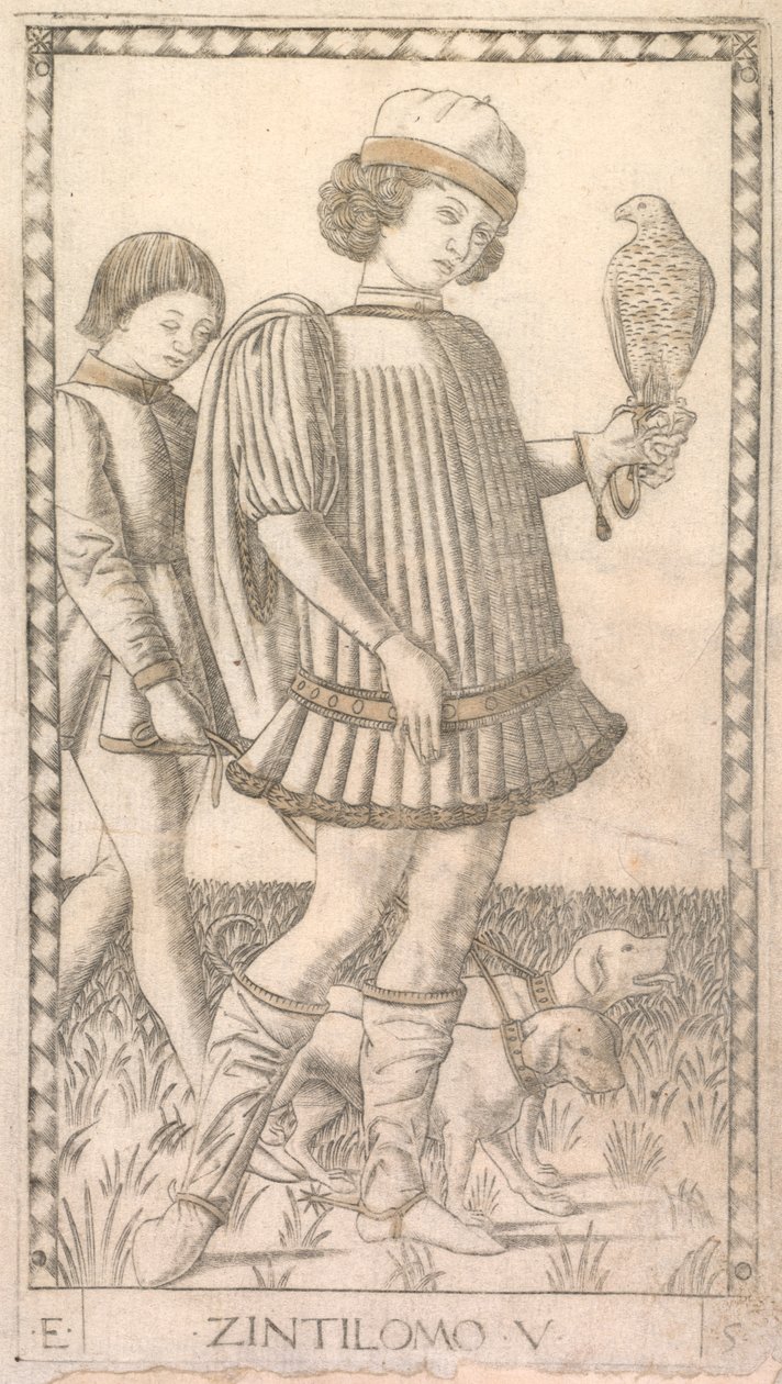 Herr aus der Tarocchi-Serie E: Bedingungen des Menschen, Nr. 5, ca. 1465 von Master of the E Series Tarocchi
